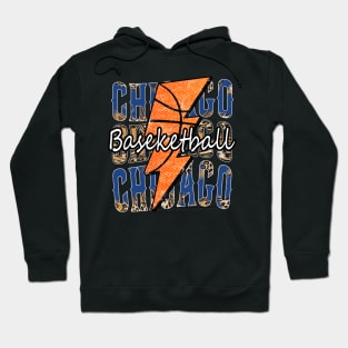 Graphic Basketball Chicago Proud Name Vintage Hoodie